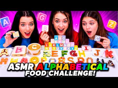 ASMR Alphabetical Food Challenge and Red VS Blue Candy Compilation