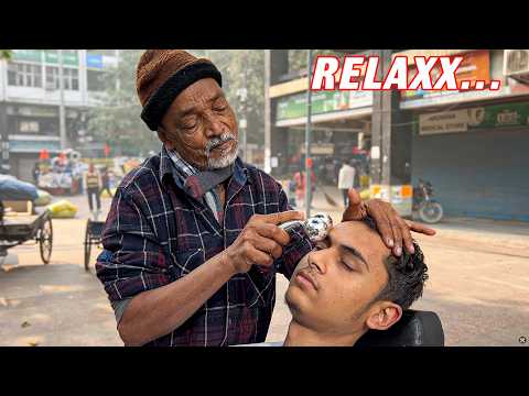 1 Hour BEST Relaxation with Indian Street Head Massage | Waris Barber | ASMR Gautam