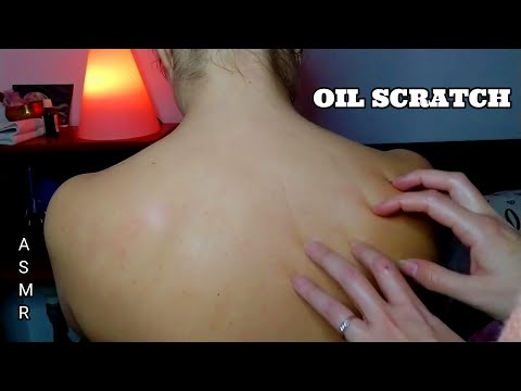 ASMR Massage Back Scratch Over Oil and tingly Leg Scratching - No Talking