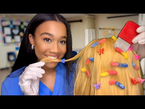 ASMR School Nurse Eats The Lice Out of Your Hair P2😋🪲 Lice Check Role-play | Lice Check Removal ASMR