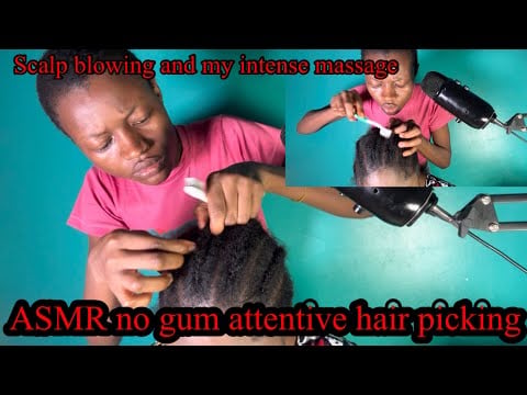 ASMR ✨No gum attentive hair picking, intense scratching with deep brain massage for sleep