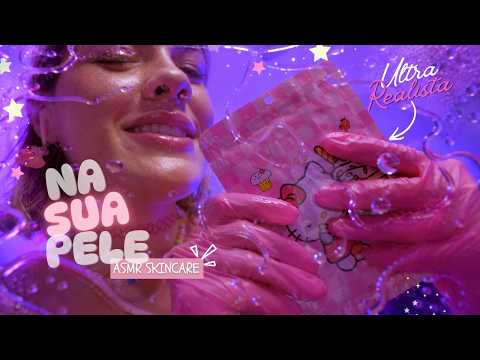 ASMR SKINCARE NO SEU ROSTO 🫧 (efeito ULTRA realista) 🌙