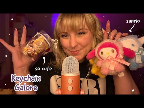 ASMR My Keychain Trinket Collection! Rambling, Mouth Sounds, Scratching and Tapping ✨🩷