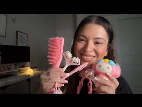 ASMR| Pink Triggers to help you relax & distressed 💕🌸🎀🌷- sleep like a baby 😴