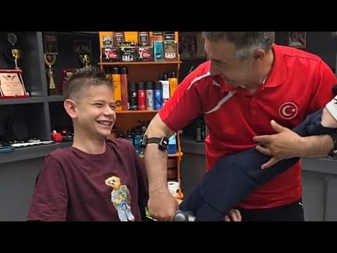 Young Football Star Haircut Transformation & Relaxing Head Massage ASMR