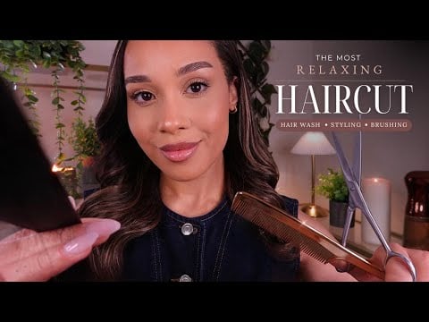 ASMR The Most Relaxing Haircut You'll Ever Experience ✨ Scalp Massage, Hair Wash & Brushing