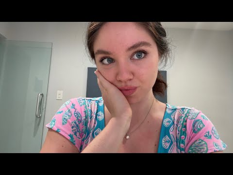 Leather tapping and staring at camera asmr