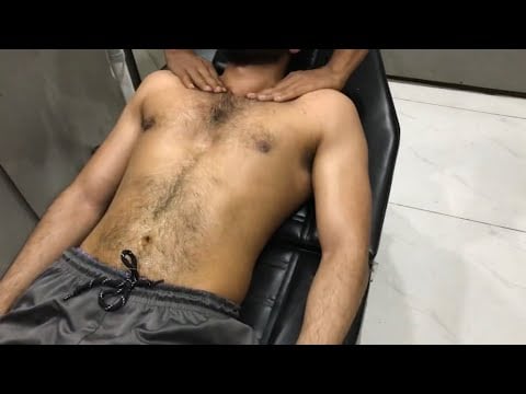 ASMR Pakistani Chest Massage and Belly Massage 💈| Chest Touch Real ASMR |