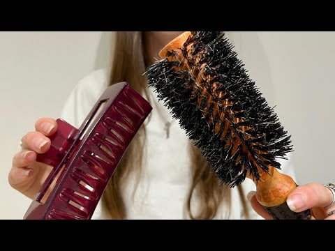 ASMR Trying different hairstyles on you | Hair brushing | Lo-fi | Spray sounds