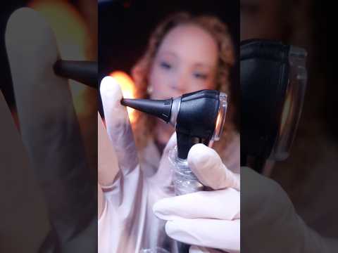 ASMR Plastic-Covered Otoscope Ear Exam 👂🏻 Crinkly Sounds for Sleep #shorts