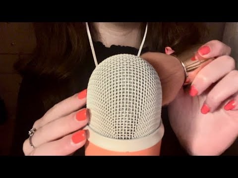 ASMR | Mic brushing & soft whispering for relaxation & sleep ࣪ ִֶָ☾.