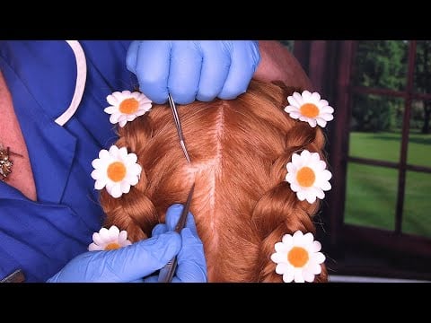 ASMR School Nurse Lice Check (Lice Comb, Scalp Check, Tweezers) Medical RP