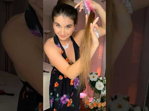 Making #hairbun 🖤Will show you the result tomorrow!❤️ #personalasmr #hairvideo #longhair