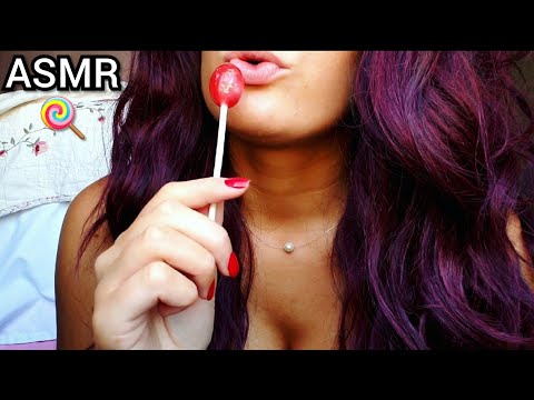 ASMR Lollipop/ Sucker Mouth Sounds, Blow Pop Gum Chewing