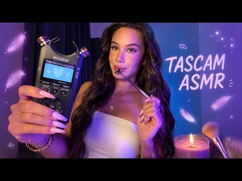 CRISPY TASCAM TRIGGERS 🥰 Deep Ear Attention to Help You Sleep ASMR... 😘💋 (mic biting, hair on mic..)