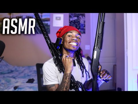 ASMR | **INSANE GUN SOUNDS**  For SLEEP And Relaxation Whispers , Tapping . Soothing Triggers Etc..