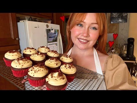 ASMR Baking Red Velvet Cupcakes From Scratch (Close Whispered Voiceover)