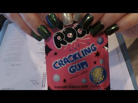 ASMR Pop Rocks GUM CHEWING & Crossword Puzzel.  Whispered