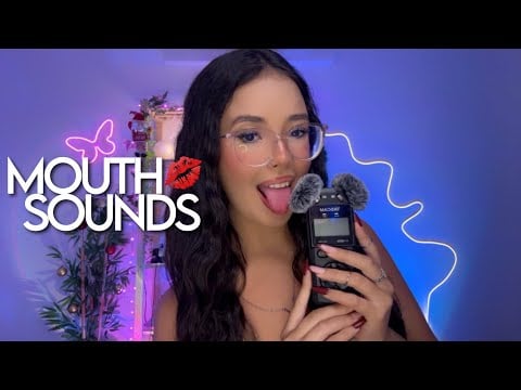 ASMR - SONS DE BOCA NO TASCAM | mouth sounds e cafuné 