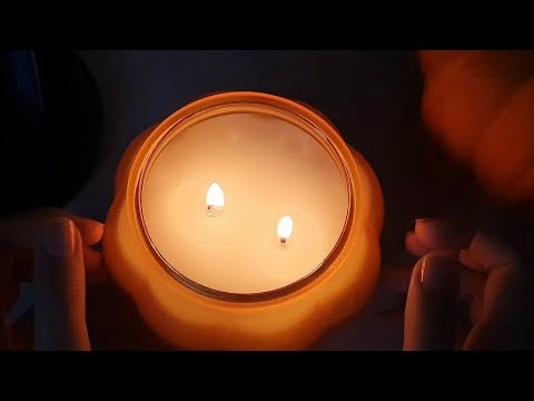 ASMR - Tapping And Scratching On Pumpkin Candle (No Talking)