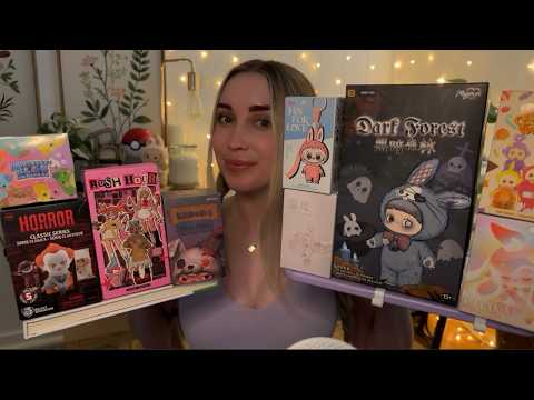 ASMR Opening Mystery Blind Boxes! (POP MART, whispered, lots of triggers)