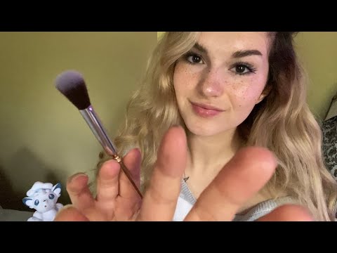 [ASMR] Face Touching & Face Brushing for Your Sleep // Inaudible Whispering