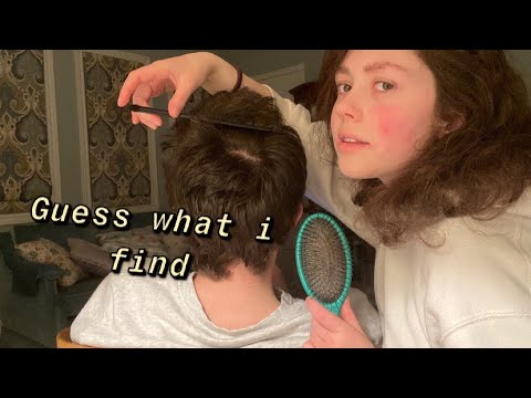 ASMR real person lice/scalp check