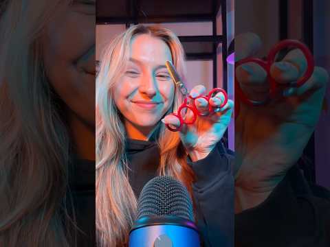 how many pairs of scissors does she own ?!? ✂️ #asmr