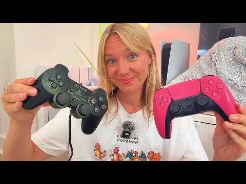 ASMR Relaxing Controller Sounds 🎮 Whispering + Gum Chewing