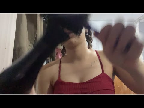 Asmr:  Arrumando seu cabelo ( escovando, fazendo babyliss e chapinha )