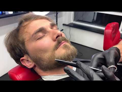 ASMR barber shave | fast shave |best beard cut | face  massage | оформление бороды | стрижка бороды