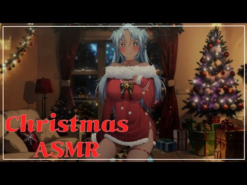 [ASMR / 3DIO] Chistmas ASMR 💙 Ear licking / Kissing / Talking / Candy eating💙