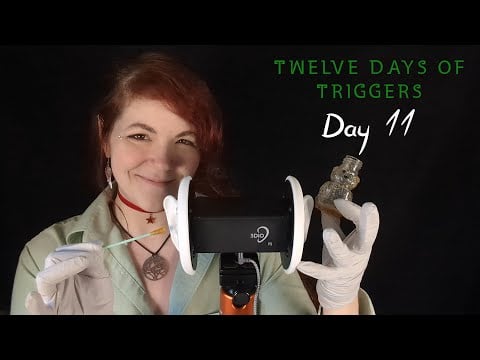 ASMR - Honey Ear Touching - Gloves, Soft Spoken - Day 11 of 12 Days of Triggers