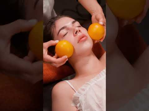 ASMR relaxing face and neck massage with oranges for Lisa #asmrmassage