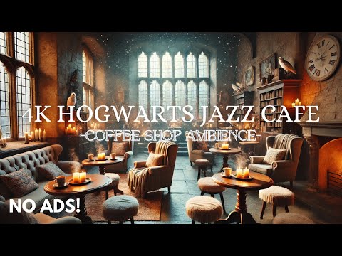 4K HOGWARTS COZY COFFEE SHOP |  Ambience Music to study and work!