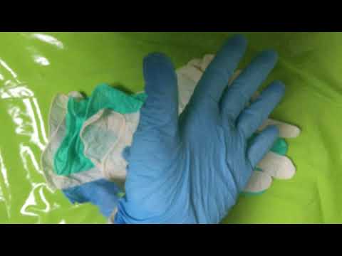 GLOVES LAYERING💚👉  Non LATEX Gloves◼◾▪  NITRIL👌  [[ASMR]]