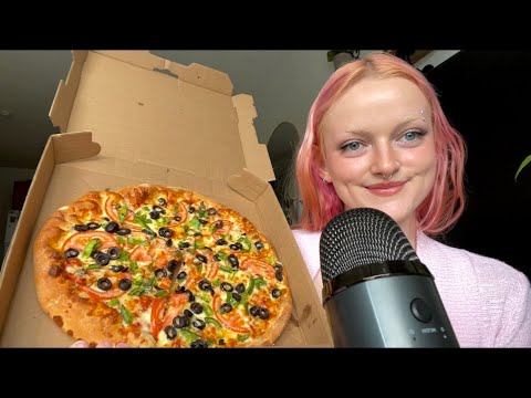 ASMR PIZZA MUKBANG! 🍕(Up-close whispers, chatty eat w me!)