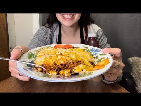 BLACK BEAN FIRE NOODLES WITH CORN CHEESE ASMR EATING• NO TALKING•