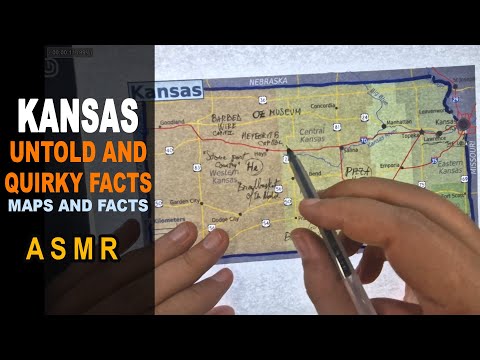ASMR: KANSAS - The Untold and Quirky FACTS | Map outline with annotations | ASMR maps and Facts