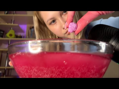 АСМР БУРЛЯЩИЕ ШАРИКИ ШИПУЧКА БОМБОЧКА ДЛЯ ВАННЫ ASMR