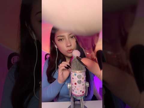 brushing your face and the microphone ASMR