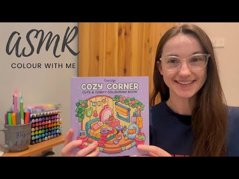 Colour with me (ASMR) 🌿💜 ‘Cozy Corner’ by Coco Wyo using Deco markers 🌱✏️ #adultcoloring #aesthetic