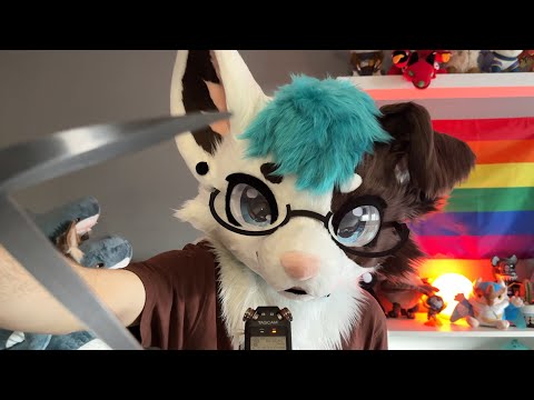 [Furry ASMR] Fursuit brush, scissors and yaps