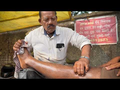 ASMR Barber Narsa Baba - $1 High Pressure Street Leg & Calf Massage With Smoky Oil🔥