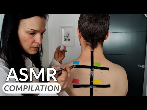 ASMR Compilation - Allergy Test / Pat Down / Hairstylist / Body Alignments / Face Portrait