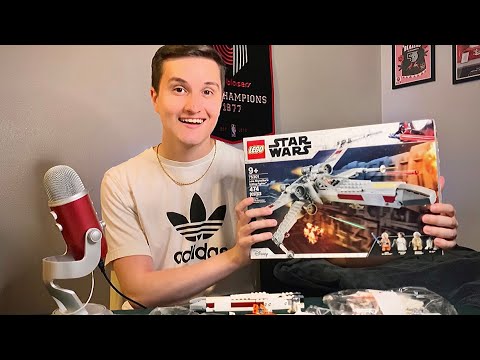 [ASMR] LEGO Building Star Wars X-Wing (relaxing whisper ramble) 1 hour