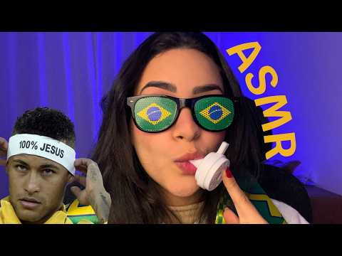 ASMR Copa: Sons satisfatórios e sussurros com objetos do Brasil 💚💛