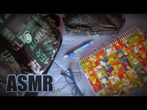 ASMR: MEU MATERIAL ESCOLAR 2016/SCHOOL SUPPLIES (Soft Spoken/Tapping/Whisper/Sussurros/To Relax)