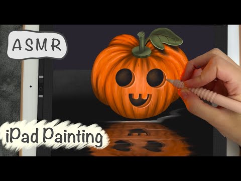 ASMR iPad Sounds - Teaching you how to Paint Digitally - Whispering - Rain Sounds - Lofi