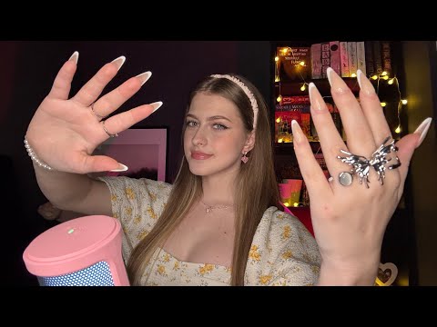 ASMR Hand Movements & Mouth Sounds for Sleep °.•☆•.° soft whispers, tongue clicking, kisses